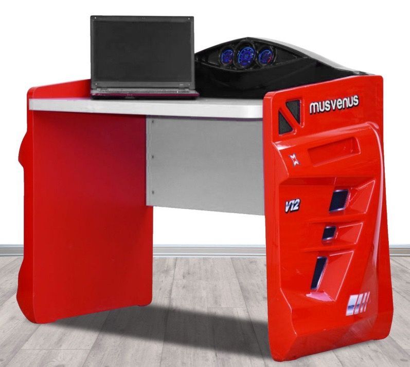 Bureau enfant rouge Pilote de course - Photo n°1