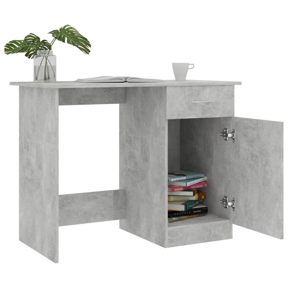 Bureau Gris béton 100 x 50 x 76 cm - Photo n°1