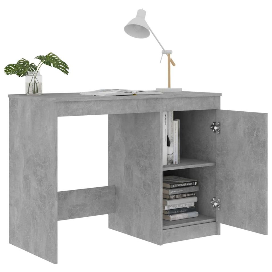 Bureau Gris béton 100x50x76 cm - Photo n°1