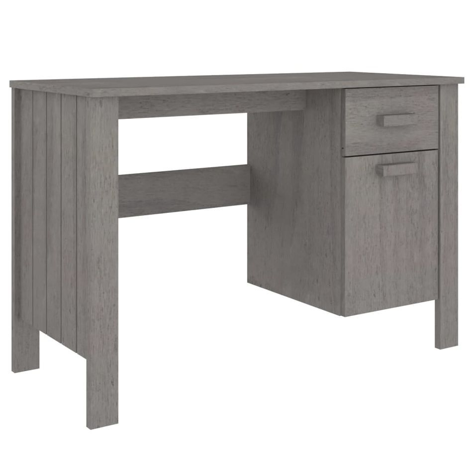 Bureau Gris clair 113x50x75 cm Bois massif de pin - Photo n°1
