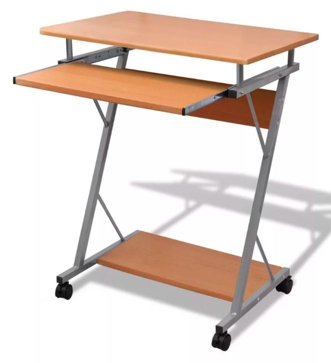 Bureau informatique bois marron métal Sirya - Photo n°1