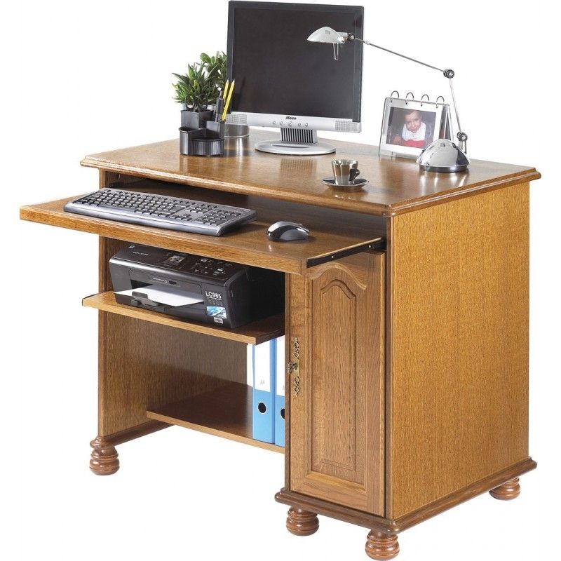 Bureau Informatique Chêne Rustique President - Photo n°1