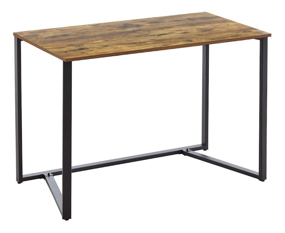 Bureau pliable rectangle bois clair et pieds en acier noir Harry 110 cm - Photo n°1