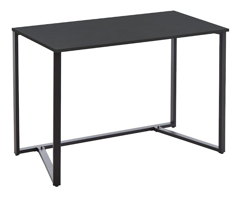 Bureau pliable rectangle bois et pieds en acier noir Harry 110 cm - Photo n°1