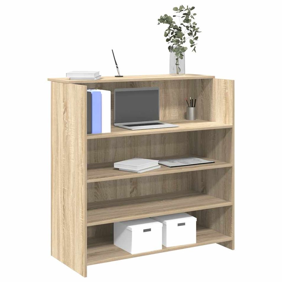 Bureau réception chêne sonoma 100x50x103,5 cm bois d'ingénierie - Photo n°1