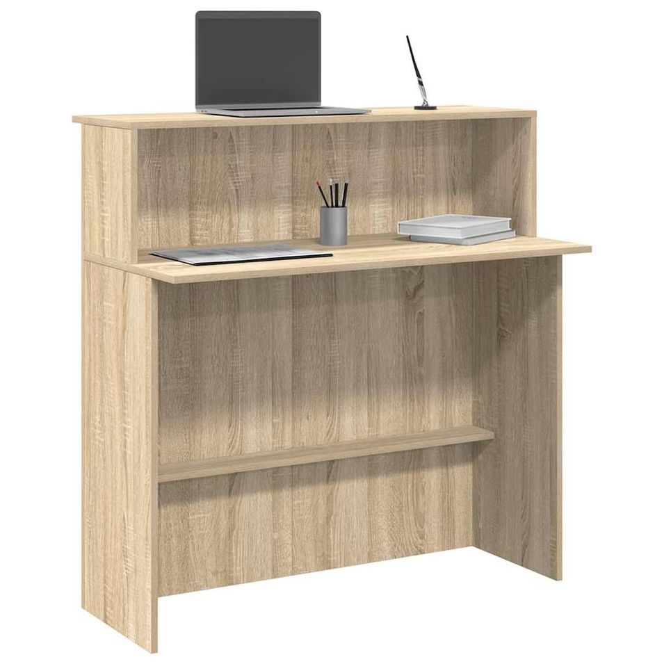 Bureau réception chêne sonoma 100x50x103,5 cm bois d'ingénierie - Photo n°1