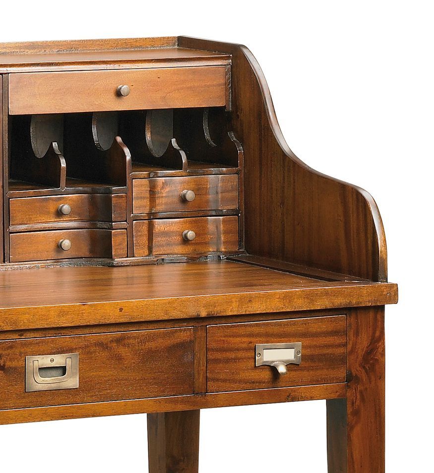 Bureau secrétaire en bois d'acajou massif Falkane 102 cm - Photo n°4