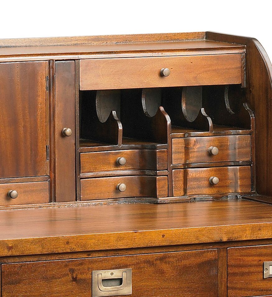 Bureau secrétaire en bois d'acajou massif Falkane 102 cm - Photo n°5