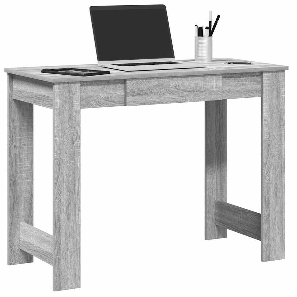 Bureau sonoma gris 100x45x75 cm bois d'ingénierie - Photo n°1