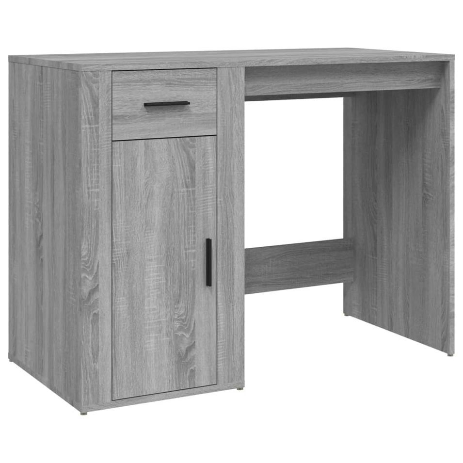 Bureau Sonoma gris 100x49x75 cm Bois d'ingénierie - Photo n°1