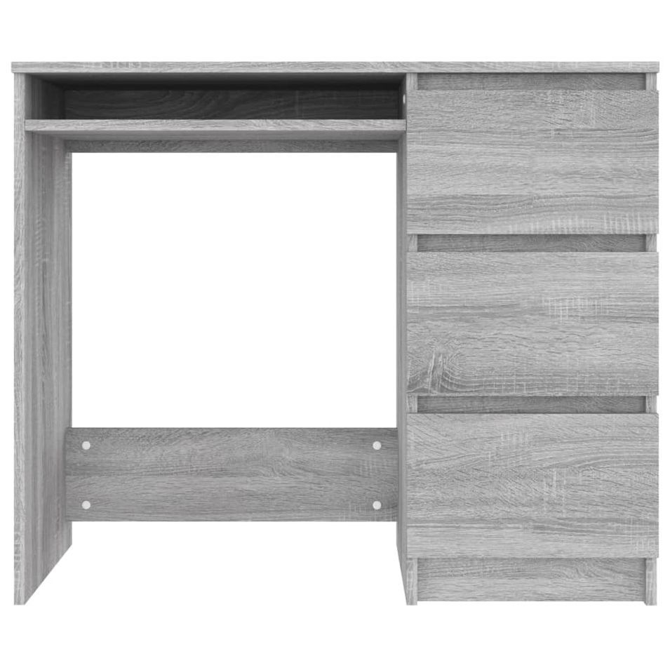 Bureau Sonoma gris 90x45x76 cm Bois d'ingénierie - Photo n°1