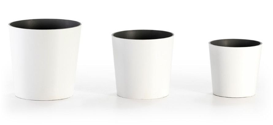 Cache pot résine blanc - Lot de 3 - Photo n°1