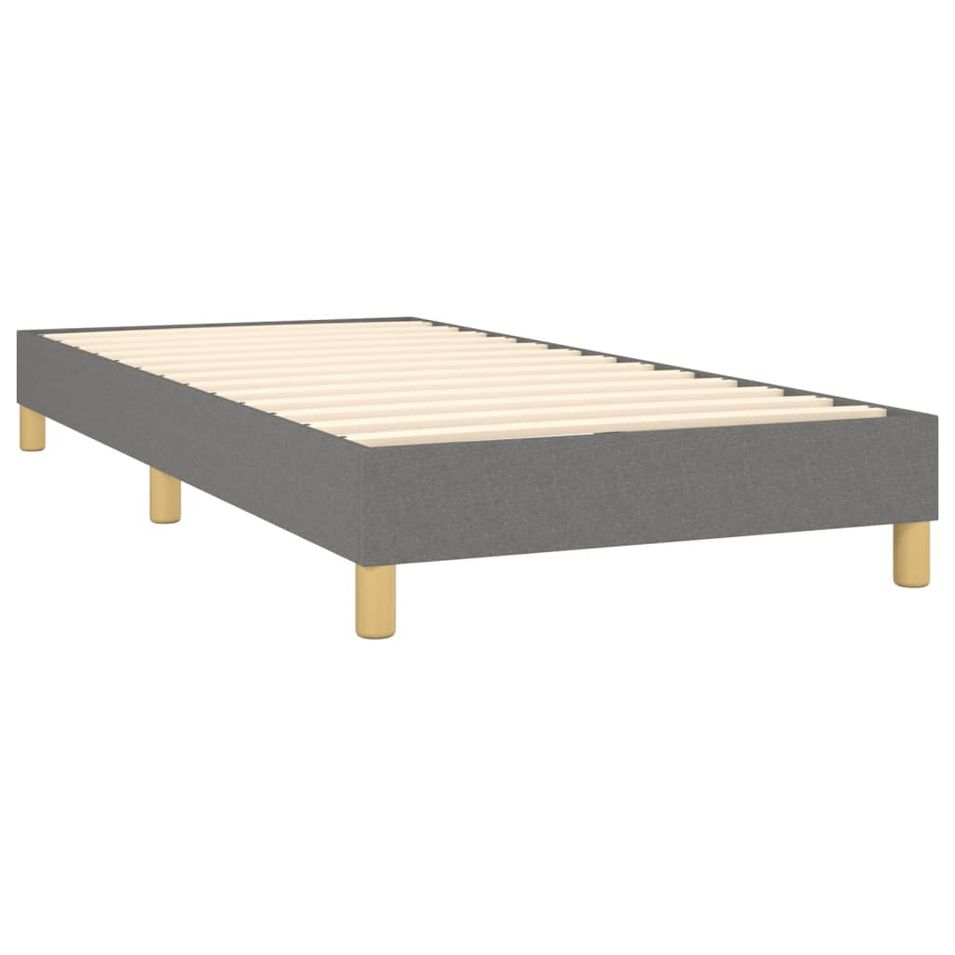 Cadre de lit 25 cm en tissu avec pieds en bois naturel Korva – Style scandinave - Photo n°1