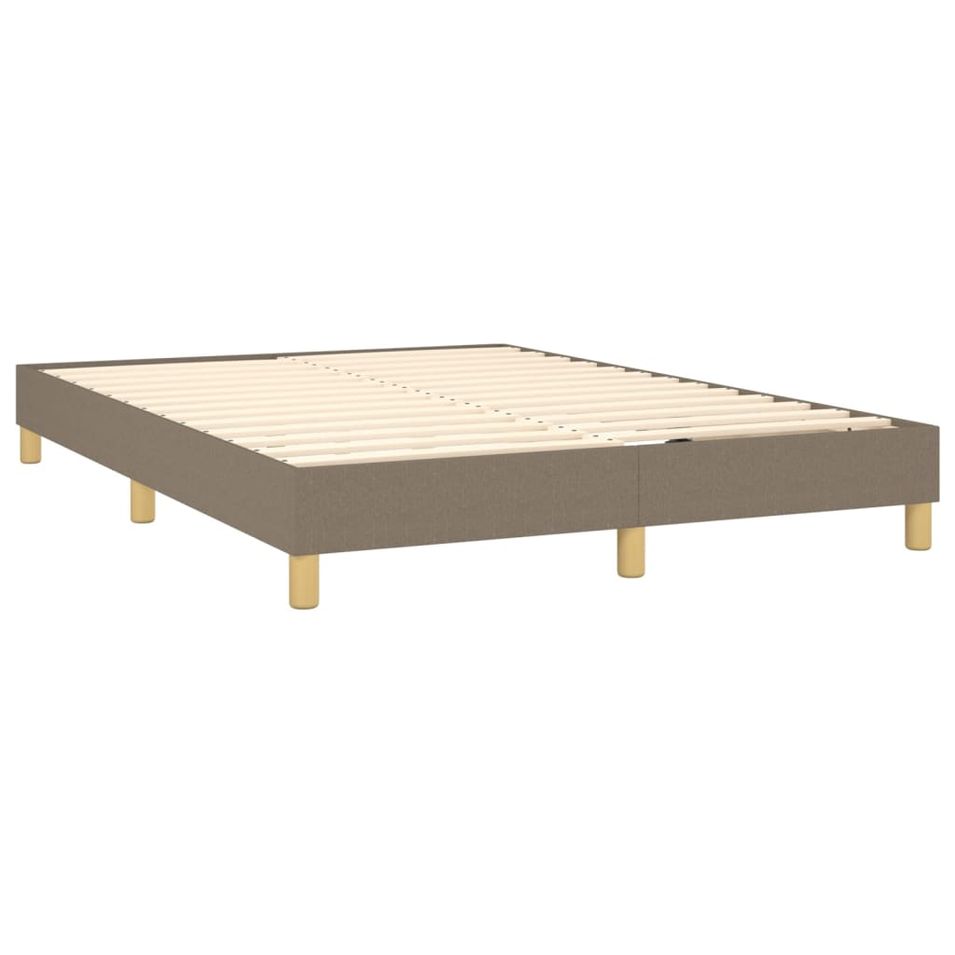 Cadre de lit 25 cm en tissu avec pieds en bois naturel Korva – Style scandinave - Photo n°1