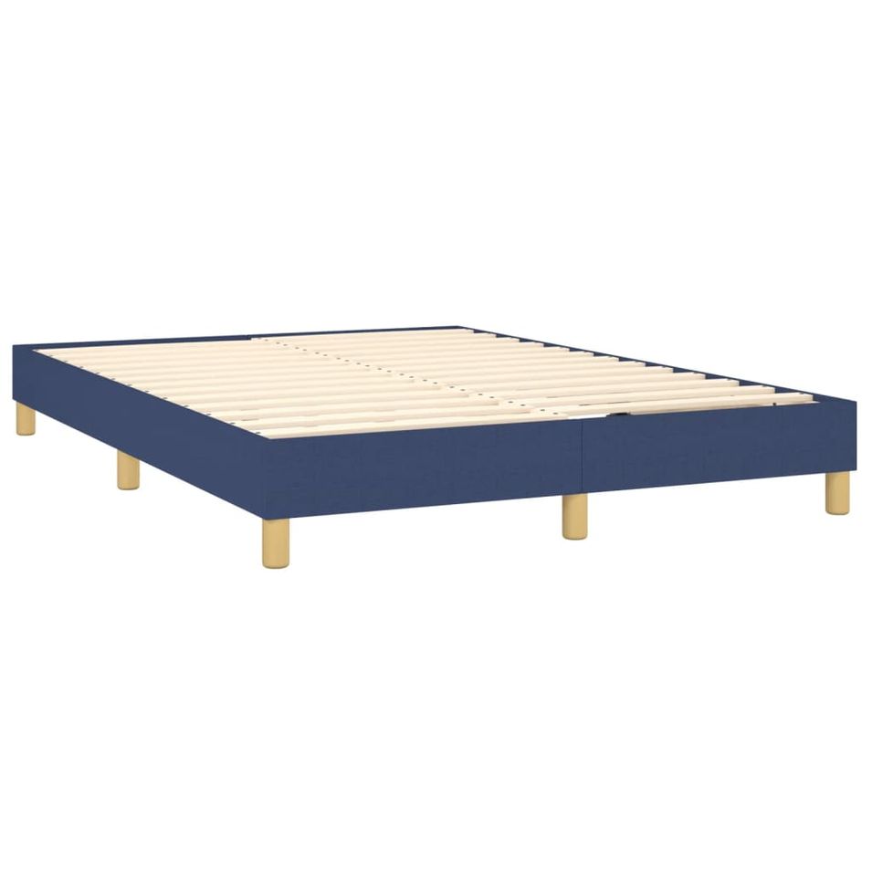 Cadre de lit 25 cm en tissu avec pieds en bois naturel Korva – Style scandinave - Photo n°1