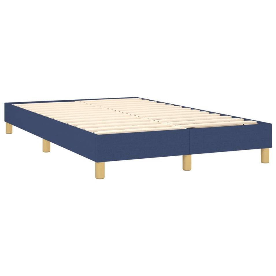 Cadre de lit 25 cm en tissu avec pieds en bois naturel Korva – Style scandinave - Photo n°1