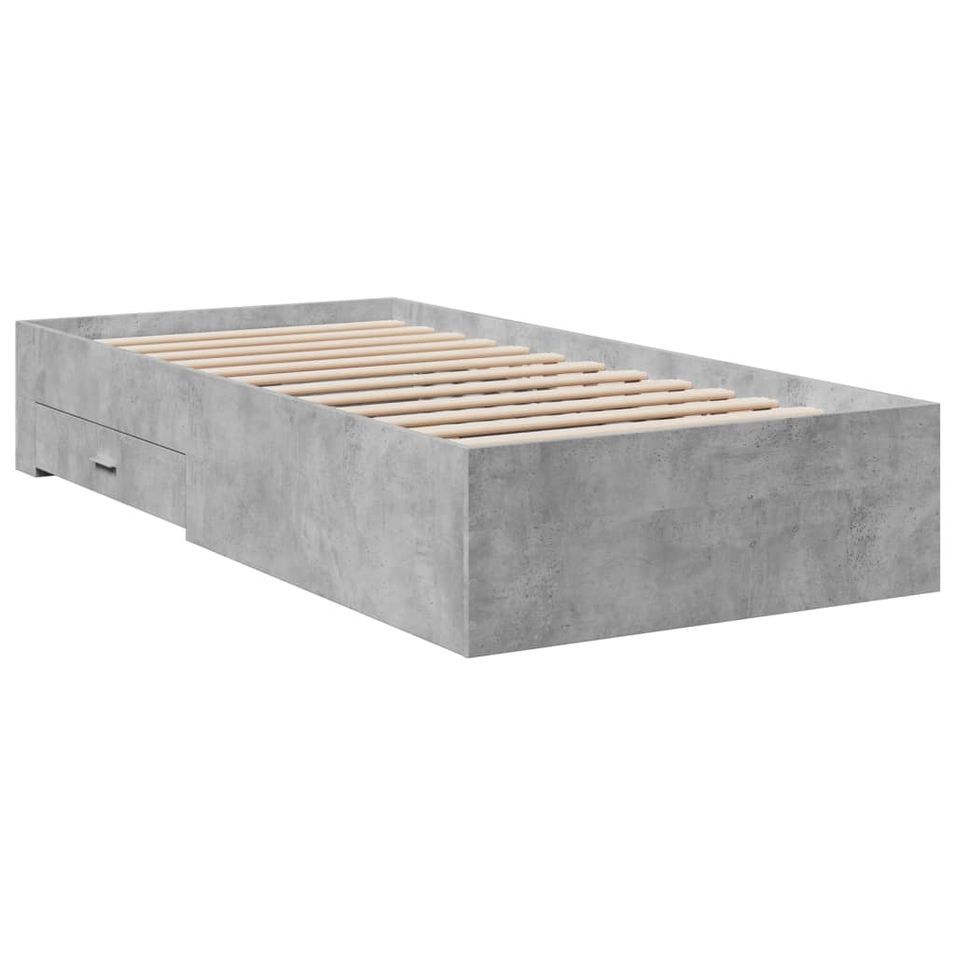 Cadre de lit 32 cm en bois avec 2 tiroirs latéraux 2 tiroirs frontaux Helika - Élégance et fonctionnalité - Photo n°1