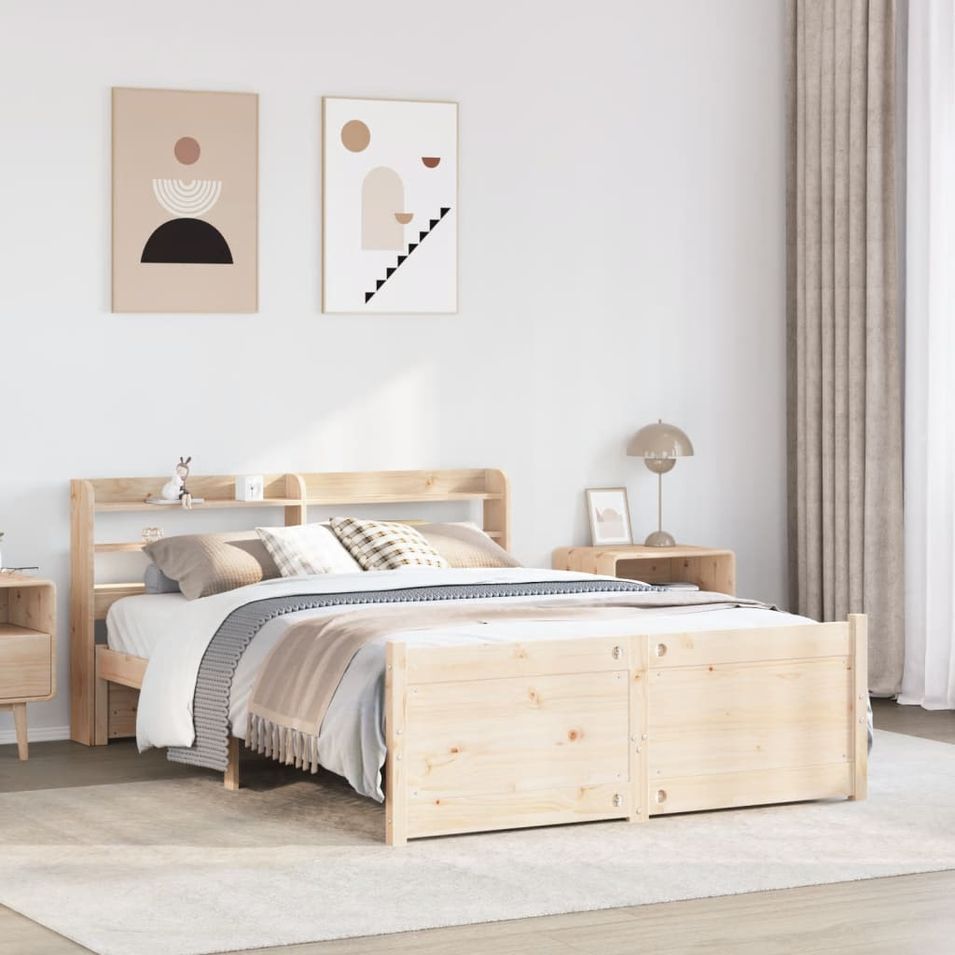 Cadre de lit avec tête de lit sans matelas 150x200 cm - Photo n°1