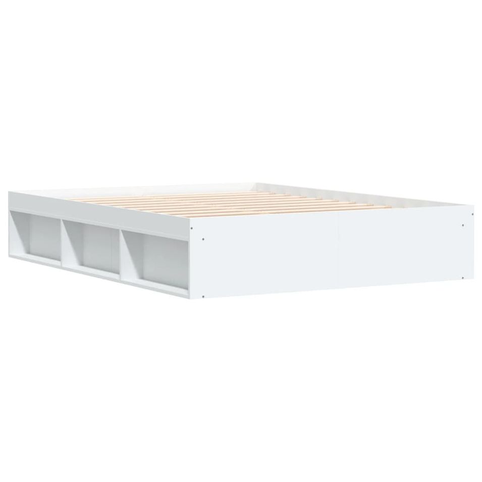 Cadre de lit blanc 140x190 cm - Photo n°1