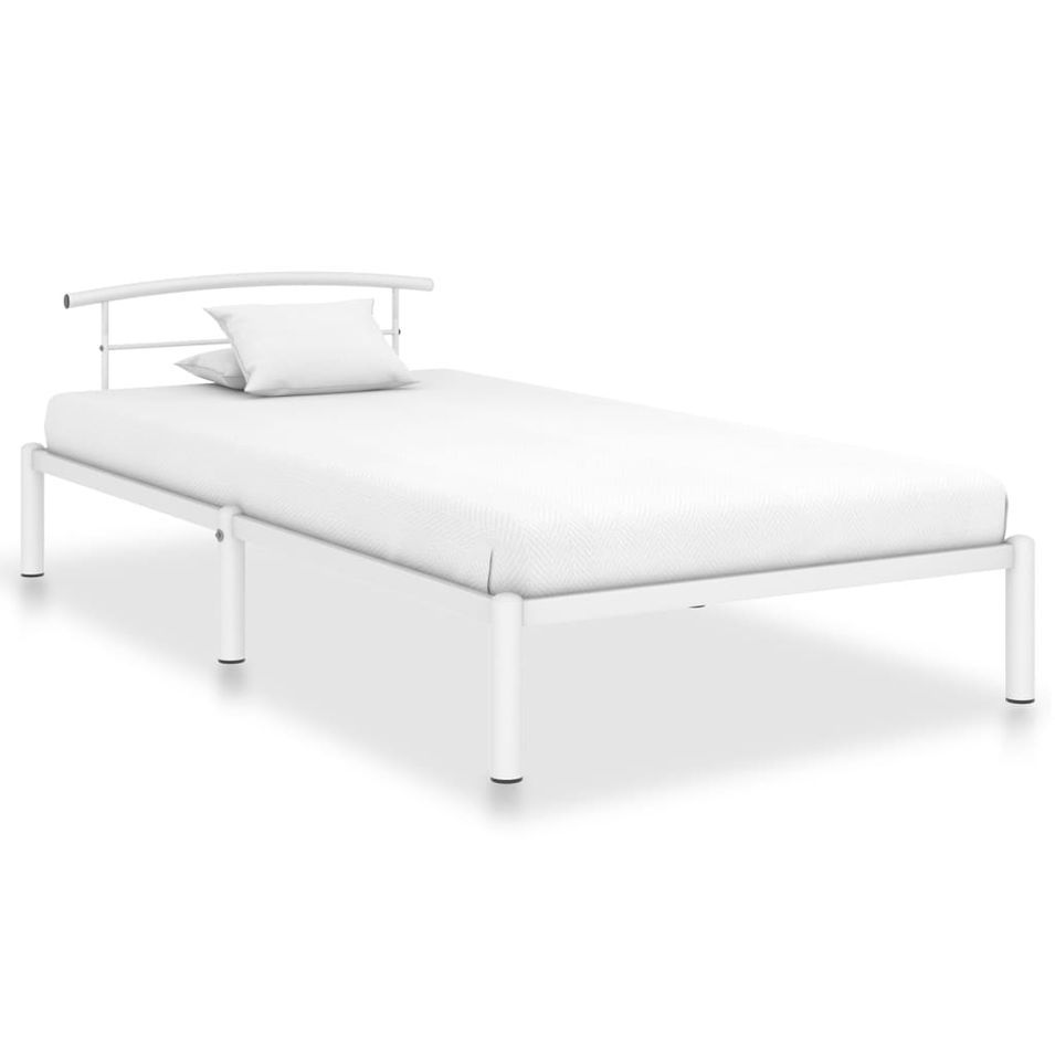 Lit Blanc Métal 90 x 200 cm 6 - Photo n°1