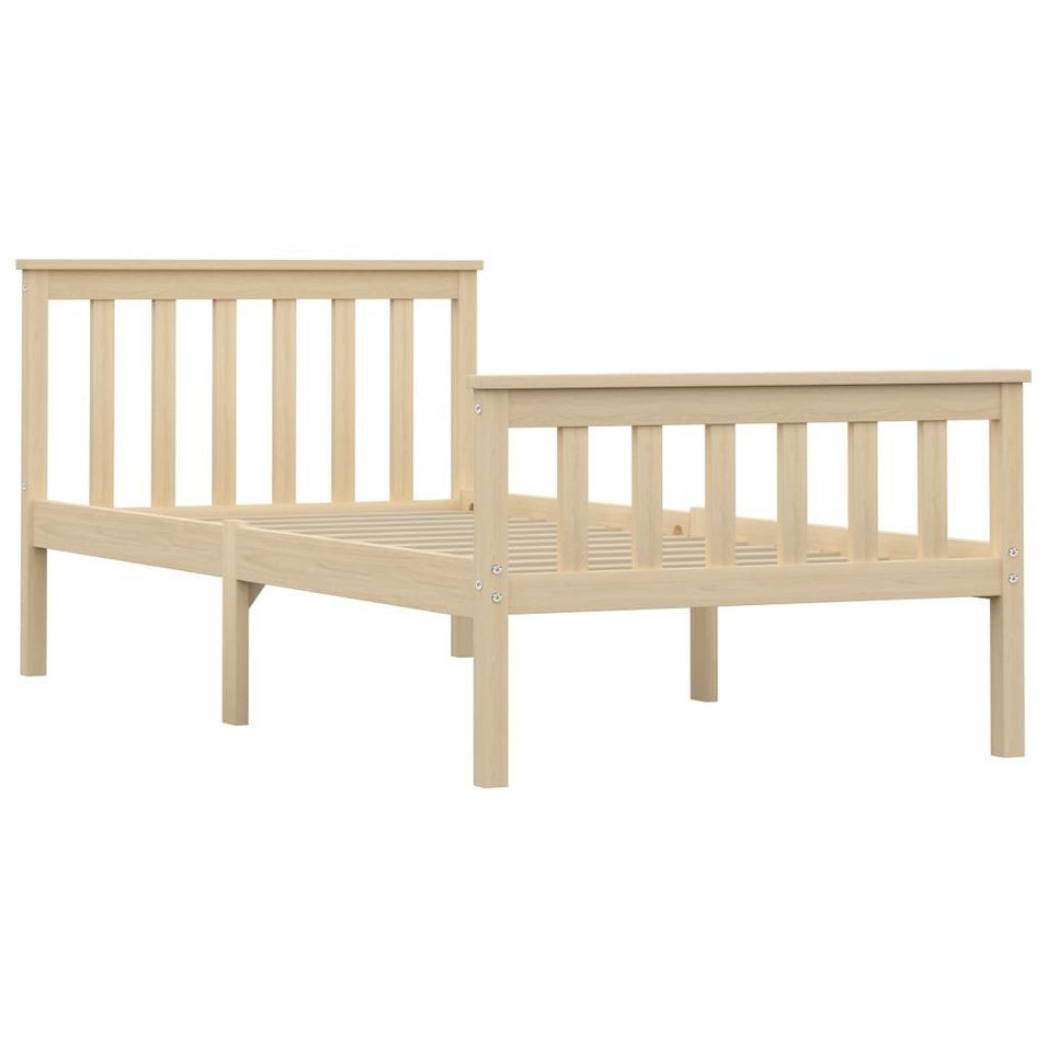 Lit Bois clair Bois de pin massif 100x200 cm - Photo n°1