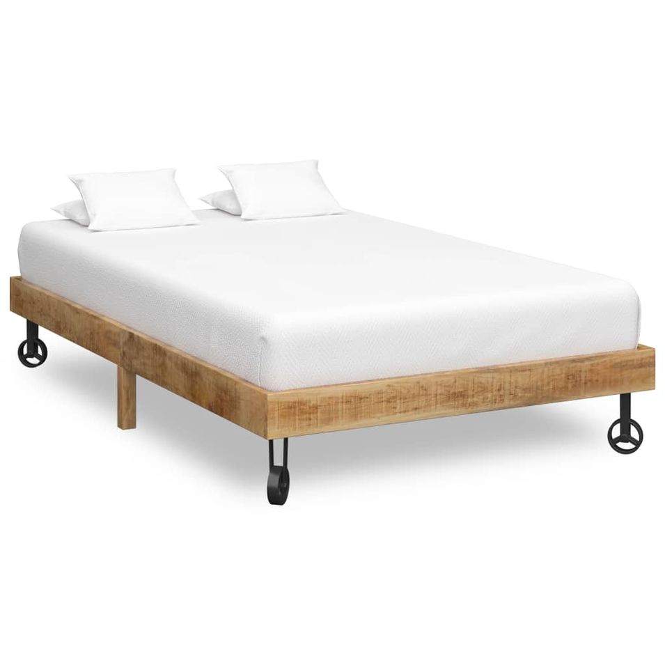 Lit Bois de manguier massif 120 x 200 cm 2 - Photo n°1