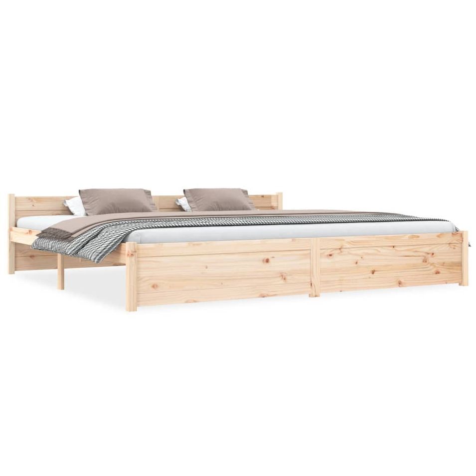 Cadre de lit Bois massif 200x200 cm - Photo n°1