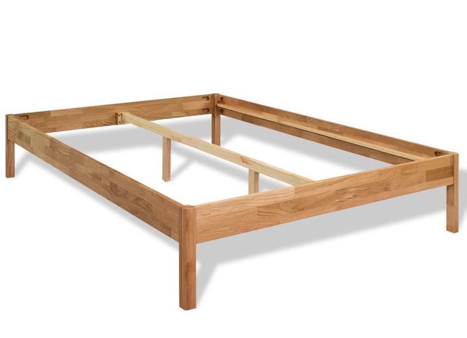 Cadre de lit Chêne massif naturel 140x200 cm Bio - Photo n°1