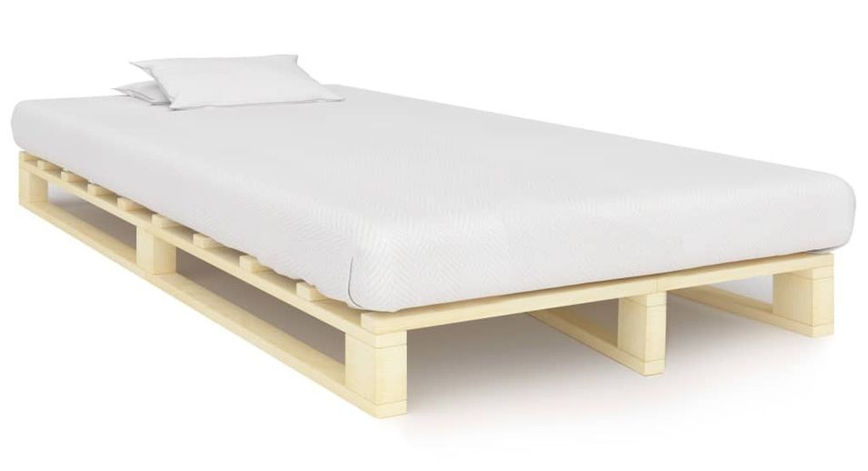 Cadre de lit de palette Bois de pin massif 120 x 200 cm - Photo n°1