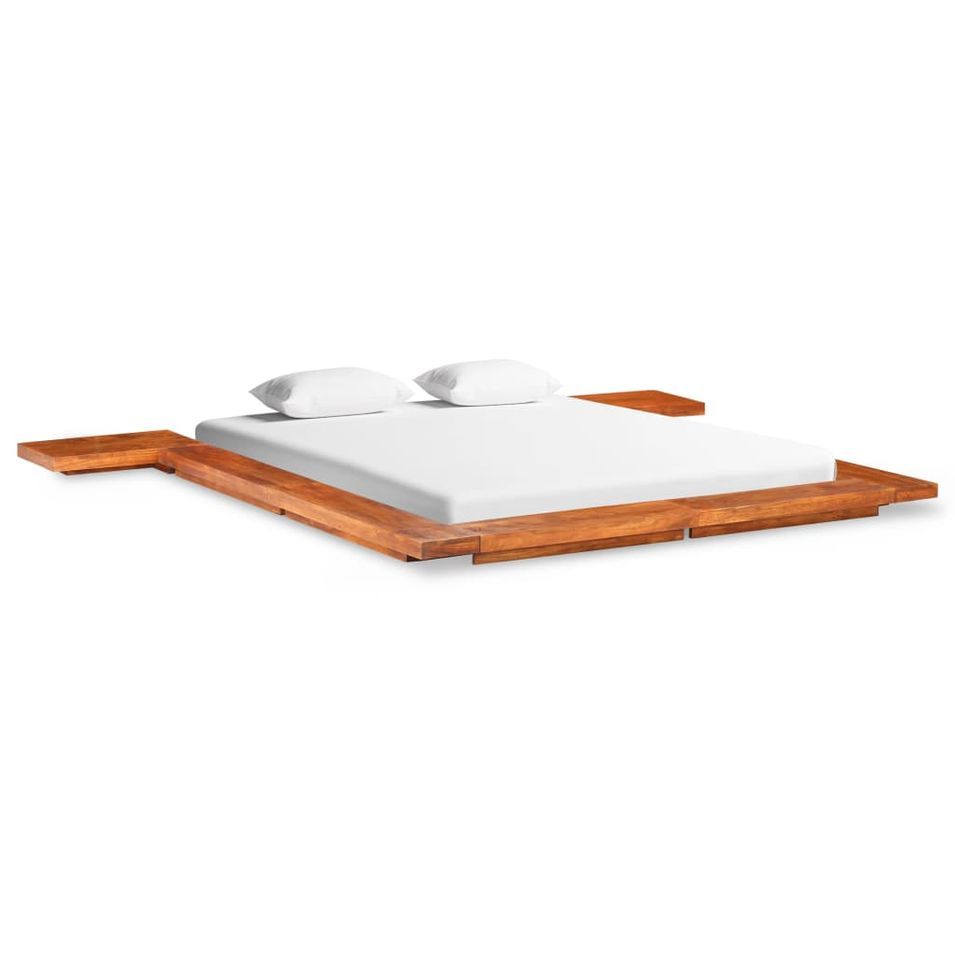 Lit Futon japonais Bois d'acacia massif 160x200 cm - Photo n°1