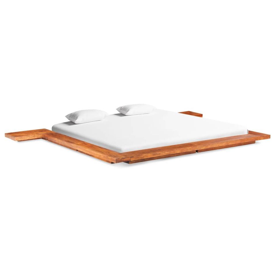 Lit Futon japonais Bois d'acacia massif 200x200 cm - Photo n°1