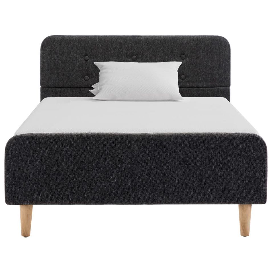 Lit Gris foncé Jute 100 x 200 cm - Photo n°1