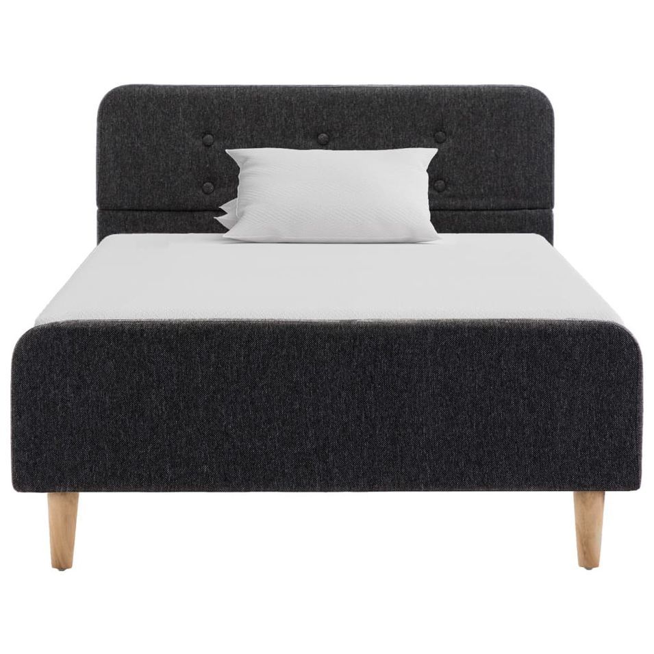 Lit Gris foncé Jute 90 x 200 cm - Photo n°1