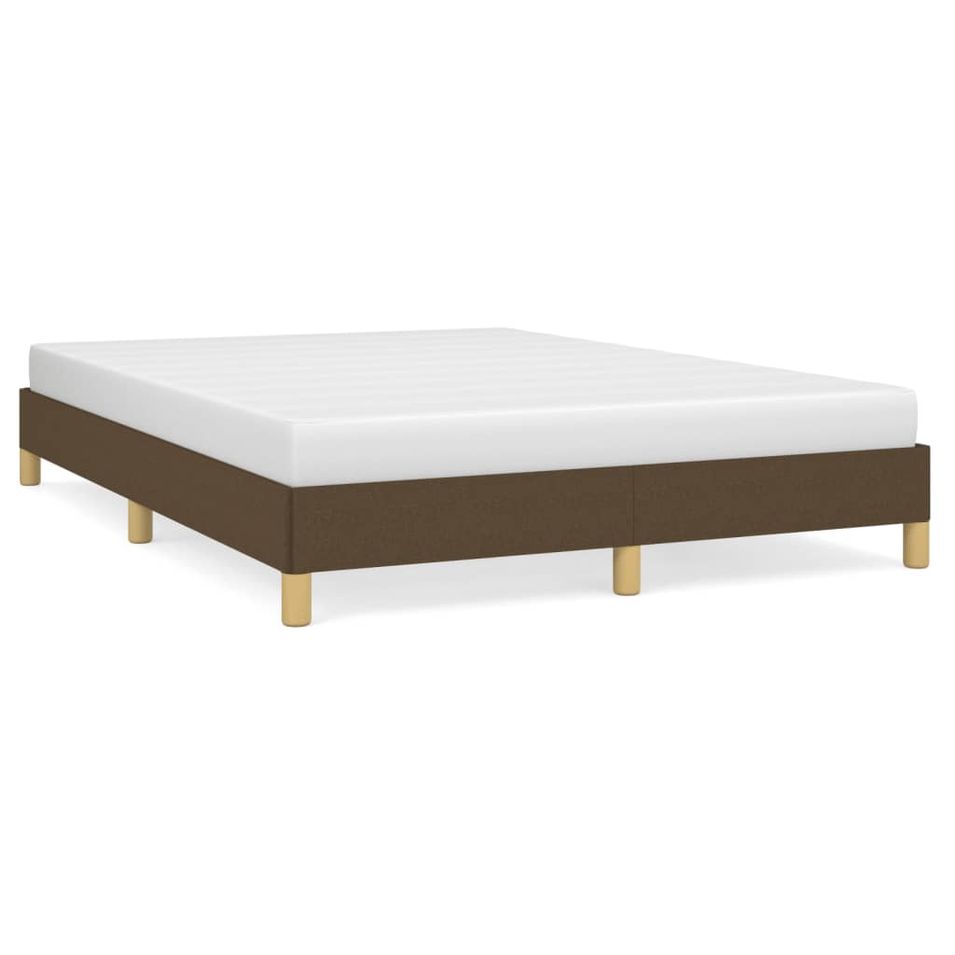 Lit Marron foncé 140x190 cm Tissu - Photo n°1