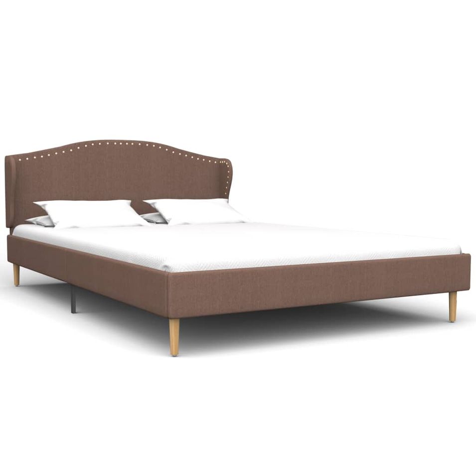 Lit Marron Tissu 120x190 cm - Photo n°1