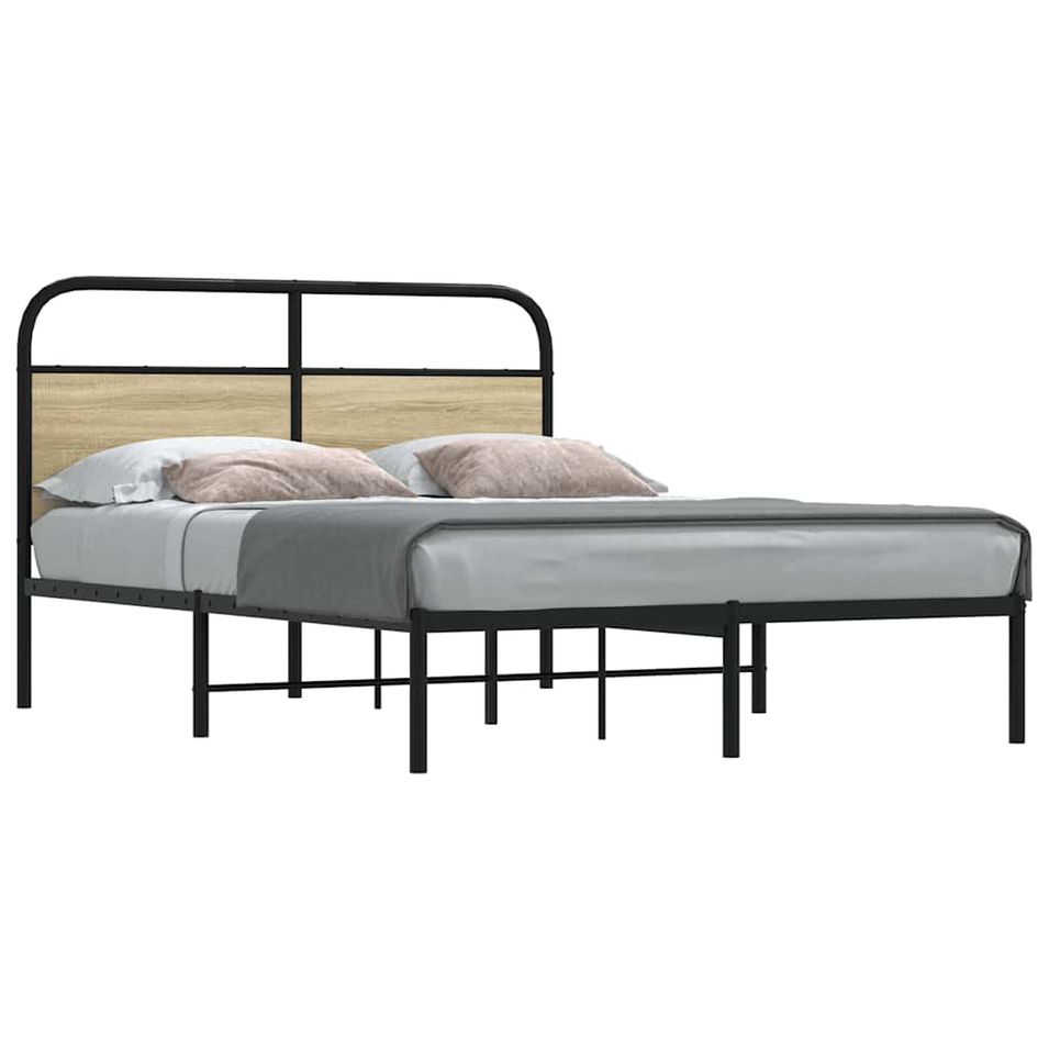 Cadre de lit sans matelas 140x190 cm chêne sonoma - Photo n°1