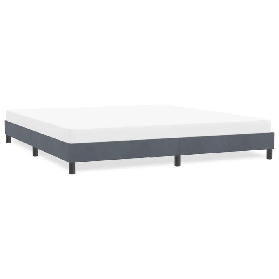 Cadre de lit sans matelas gris foncé 180x210 cm velours - Photo n°1