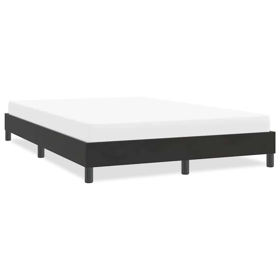 Cadre de lit sans matelas noir 140x210 cm velours - Photo n°1