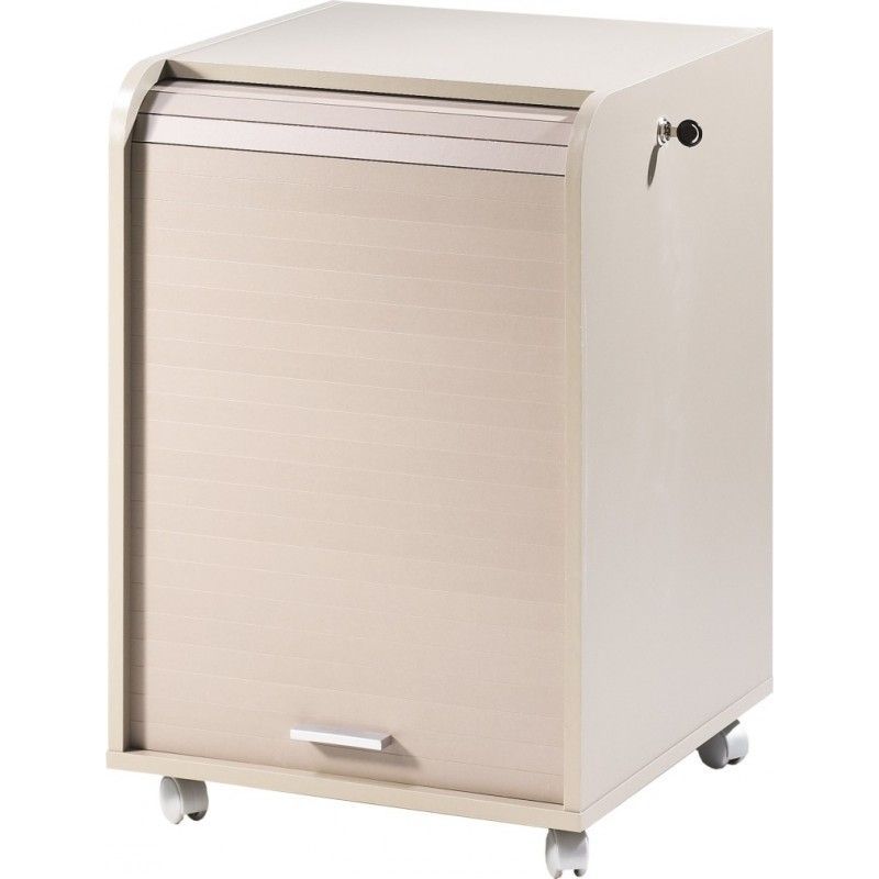 Caisson à rideau 2 tiroirs taupe Orga - Photo n°1