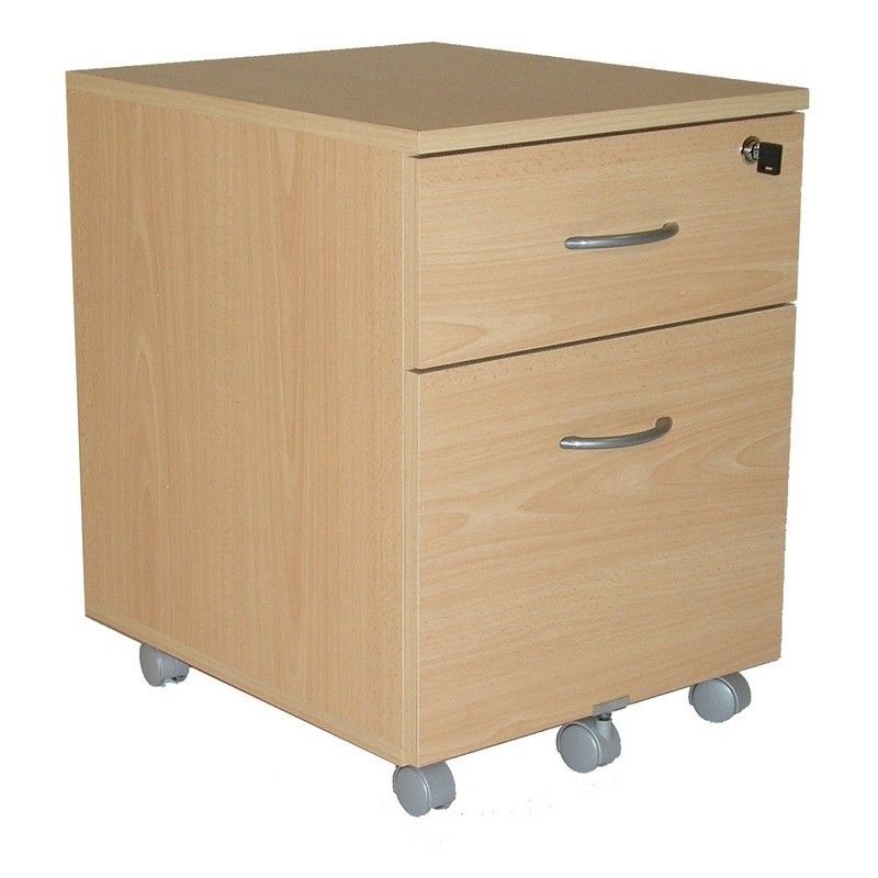 Caisson de bureau 2 tiroirs hêtre naturel Winch - Photo n°1