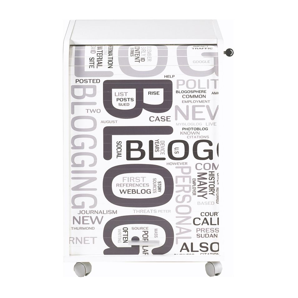 Caisson de bureau blanc impression blog Orga 70 - Photo n°1