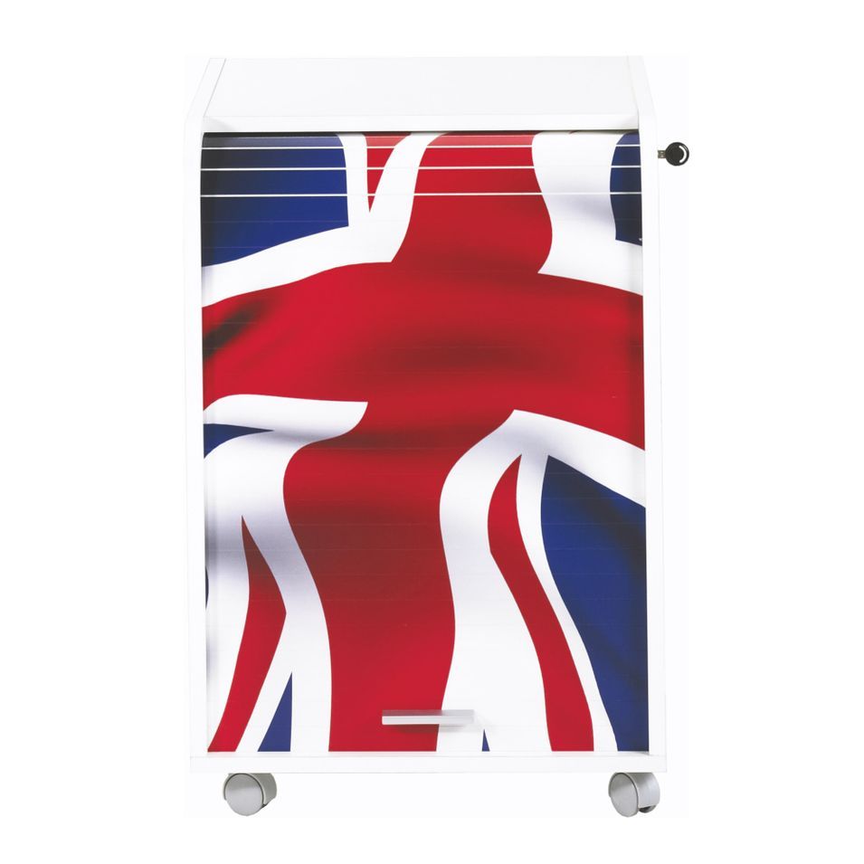 Caisson de Bureau Blanc Orga 70 cm Drapeau Anglais - Photo n°1