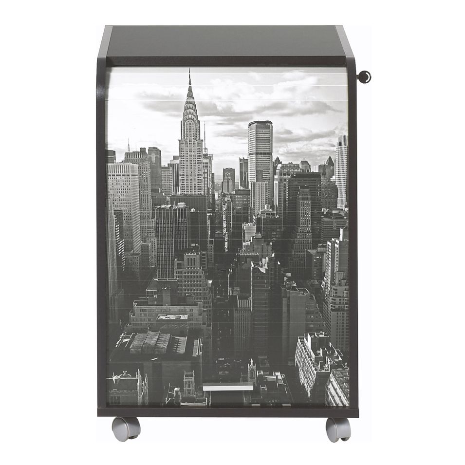 Caisson de bureau noir impression New York Orga 70 - Photo n°1