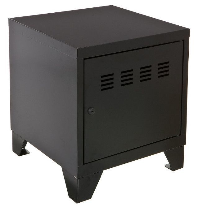 Caisson de rangement 1 porte métal noir brillant Lee - Photo n°1