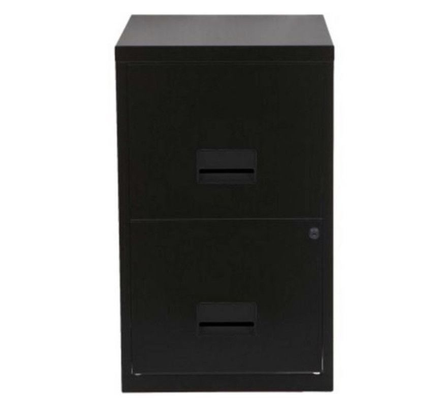 Caisson de rangement en métal Bolane H 66 cm - 2 grands tiroirs avec serrure à clé - Photo n°1