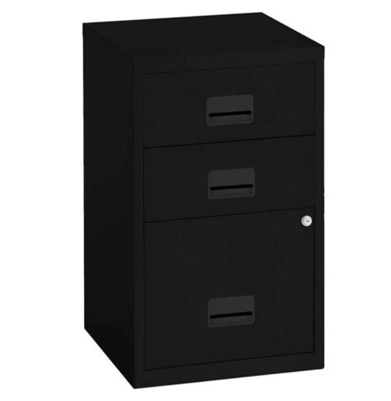 Caisson de rangement en métal Pierre Henry H 66 cm - 3 tiroirs avec serrure à clé - Photo n°1