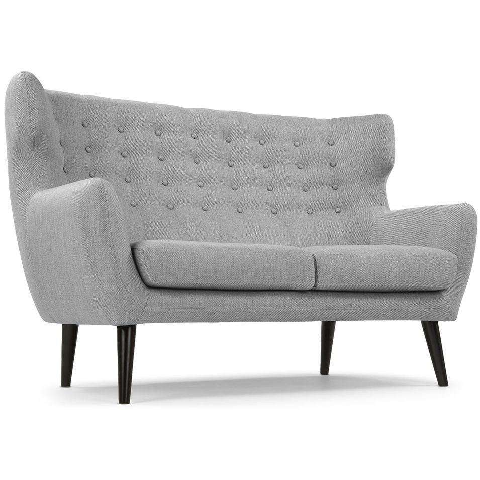 Canapé 2 places Bergère Tissu Gris - Photo n°1
