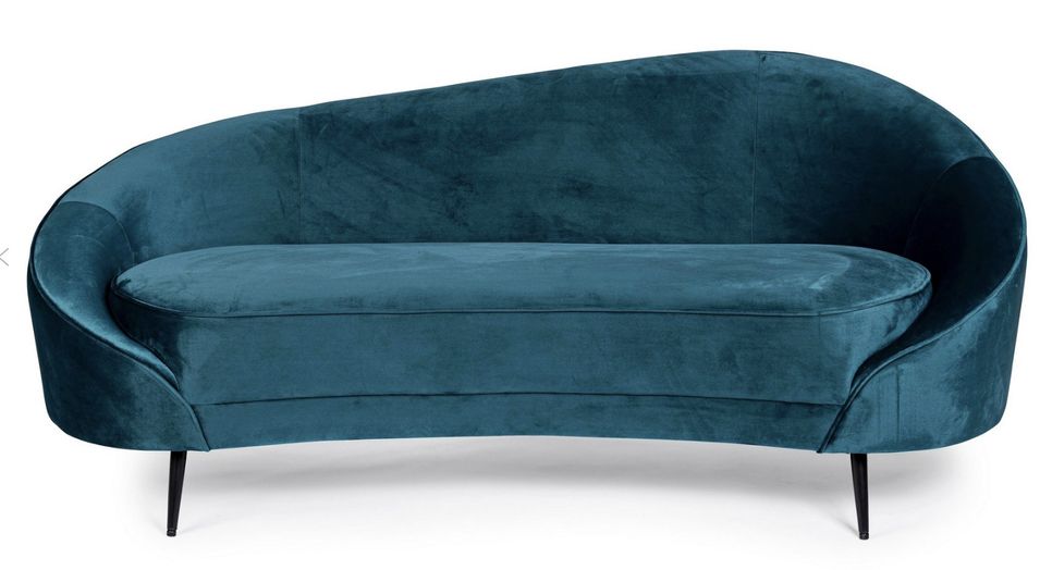 Canapé 2 places en tissu effet velours ZERA - Photo n°1