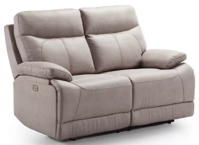 Canapé 2 places fixe microfibre beige Ducka 154 cm - Photo n°1