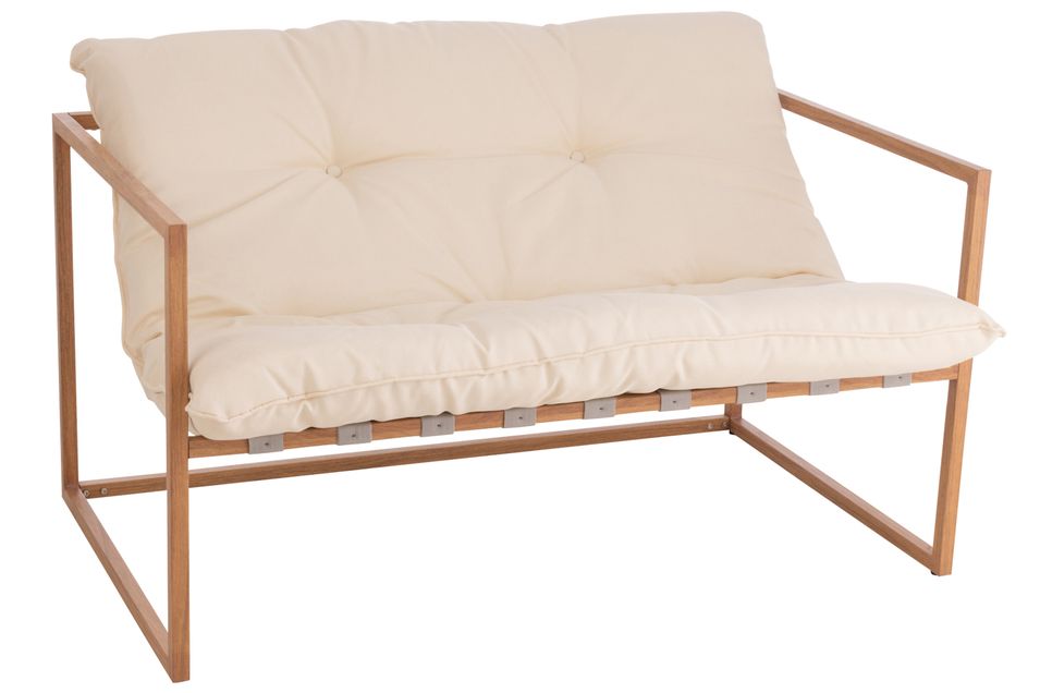 Canapé 2 places métal naturel Kona - Photo n°1